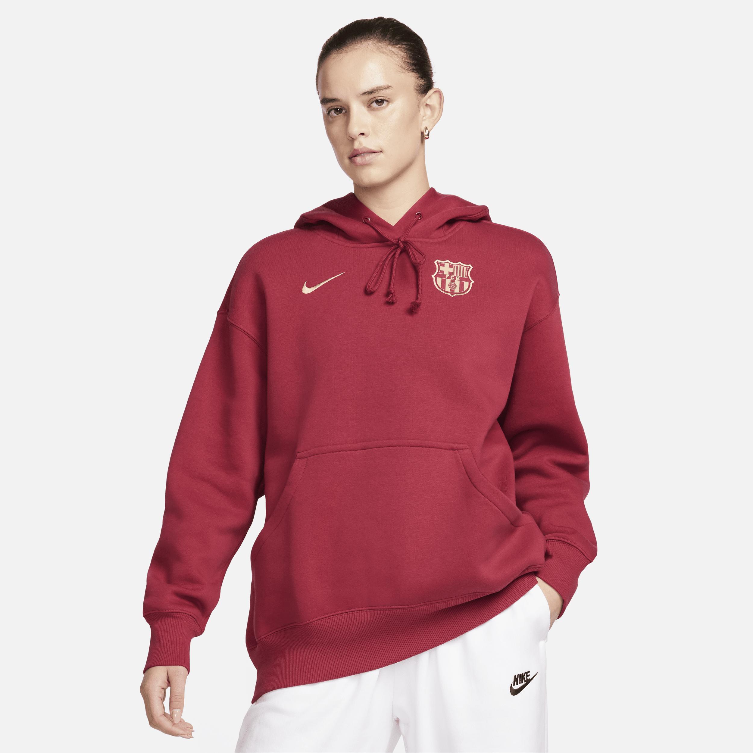 FC Barcelona Phoenix Fleece Nike Women's Soccer Oversized Pullover Hoodie Product Image