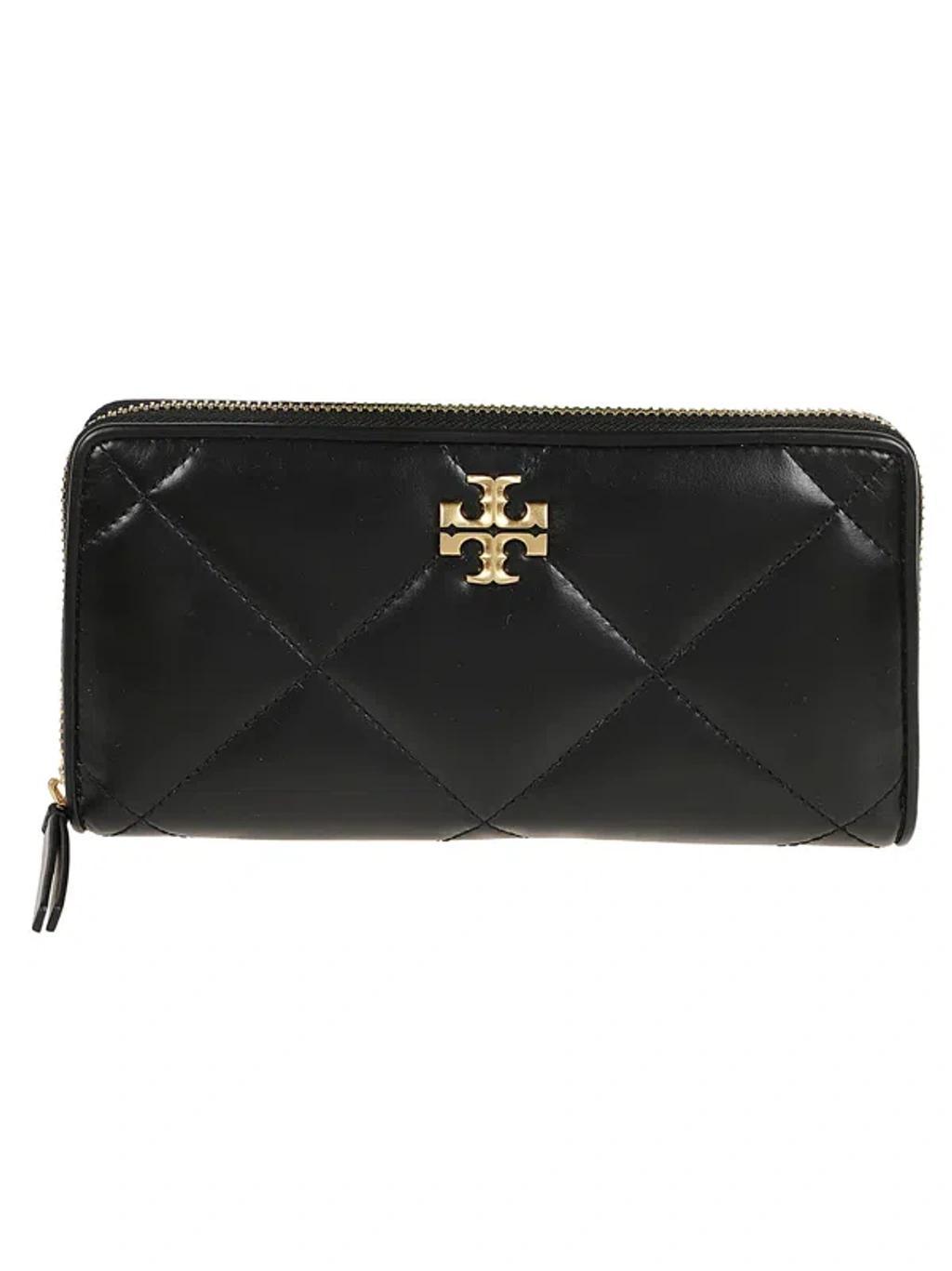 TORY BURCH Kira Diamond Quilt Zip Continental Wallet In Black Product Image