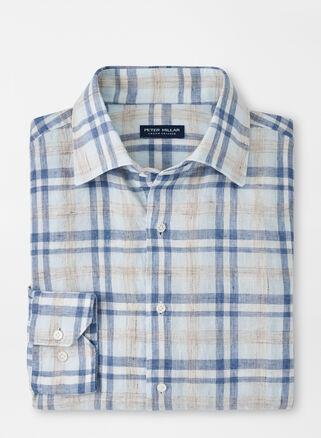 Mens Emil Linen Check-Print Sport Shirt Product Image