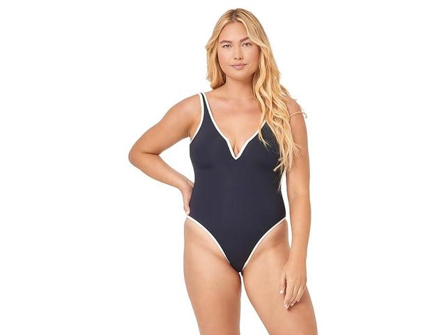 L*Space Coco One-Piece Classic (Black/Cream) Women's Swimsuits One Piece Product Image