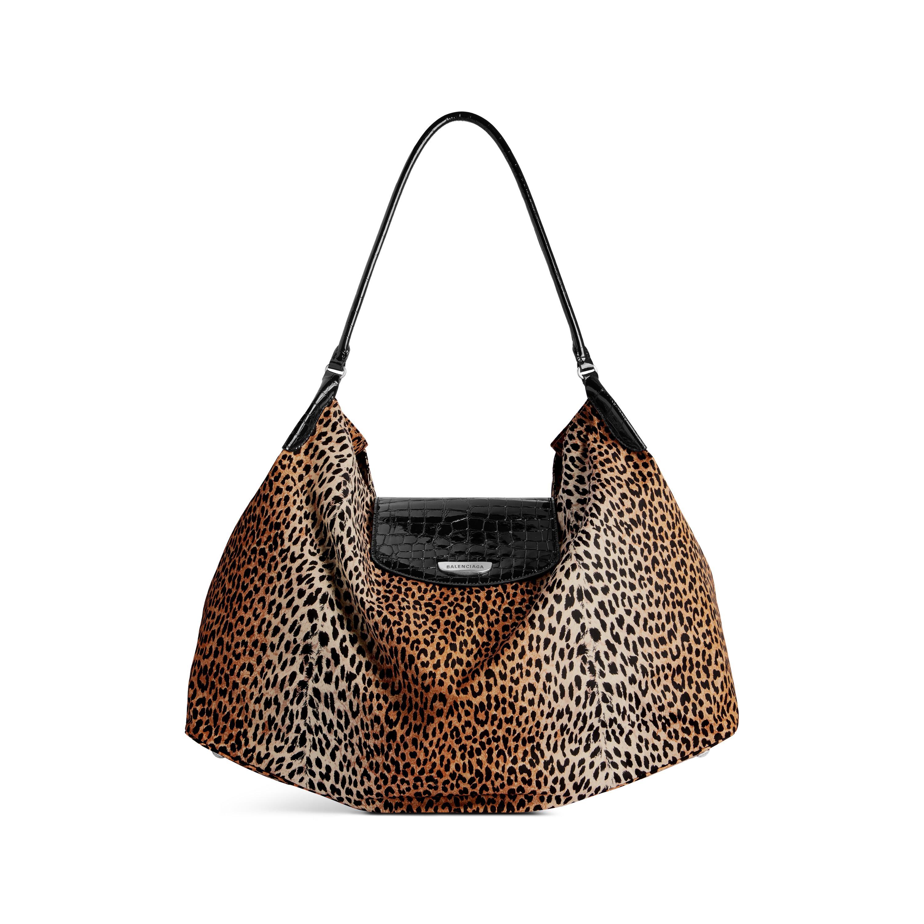 Women's Genève Large Hobo Bag Leopard Print in Beige Product Image