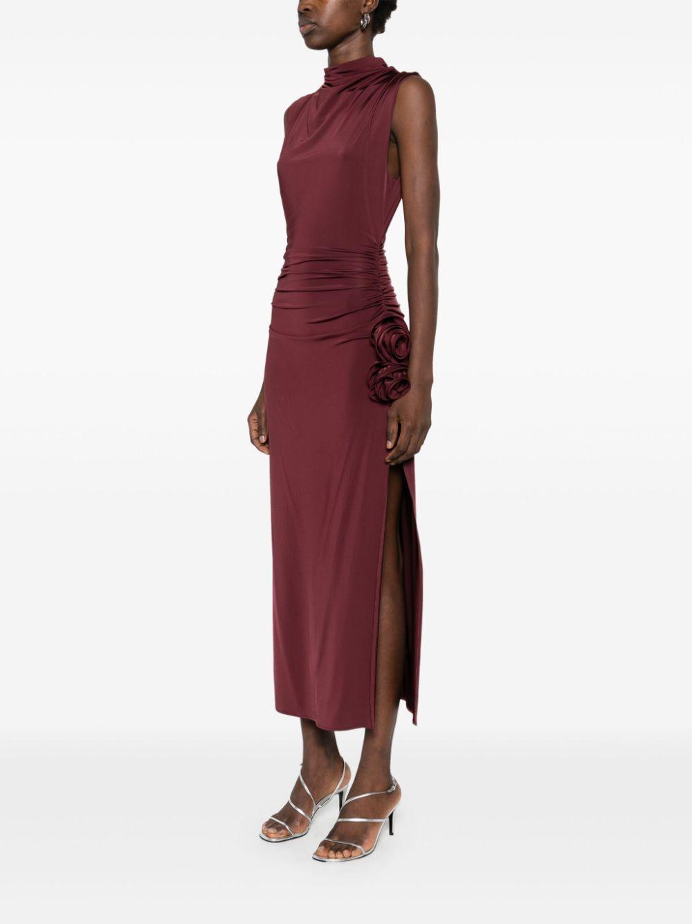 draped high-neck midi dress Product Image