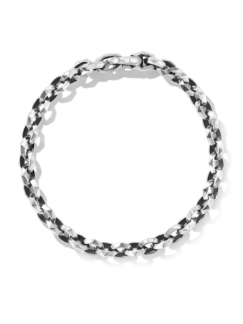 Mens Torqued Sterling Silver Chain Bracelet Product Image