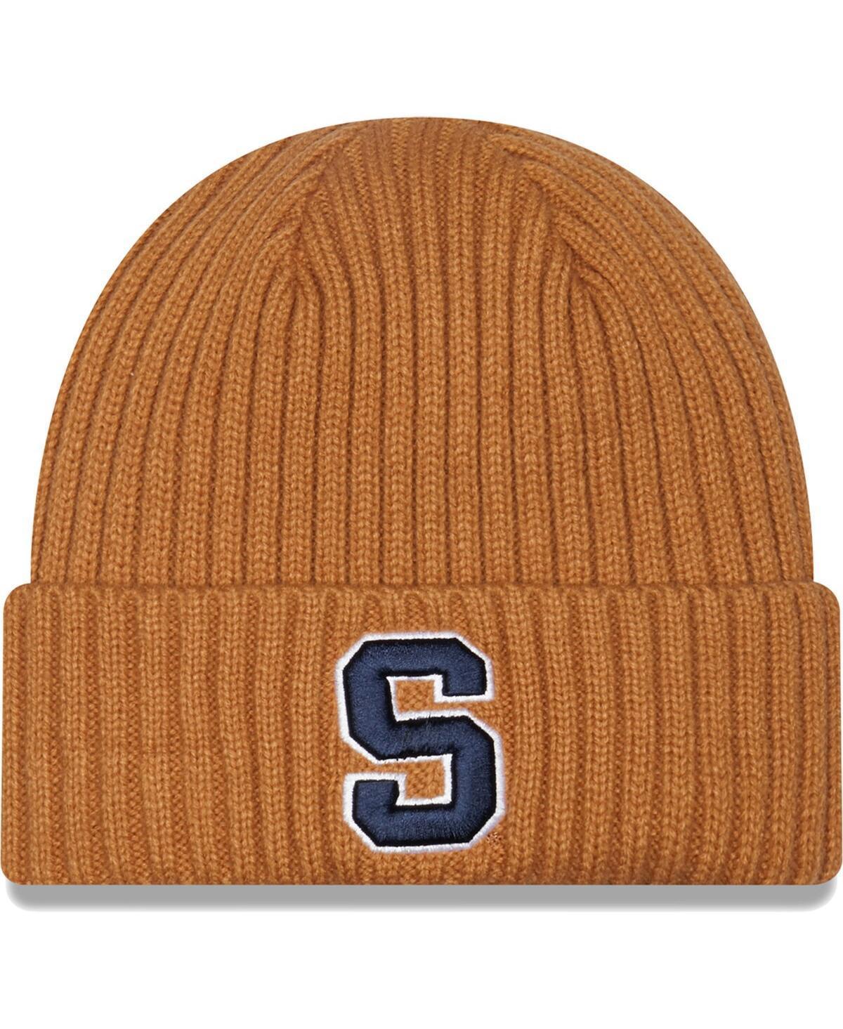 Mens New Era Light Brown Syracuse Orange Core Classic Cuffed Knit Hat Product Image