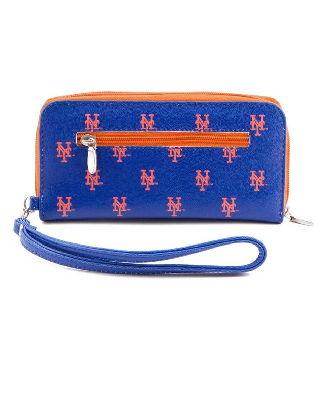 Womens New York Mets Zip-Around Wristlet Wallet - Blue Product Image