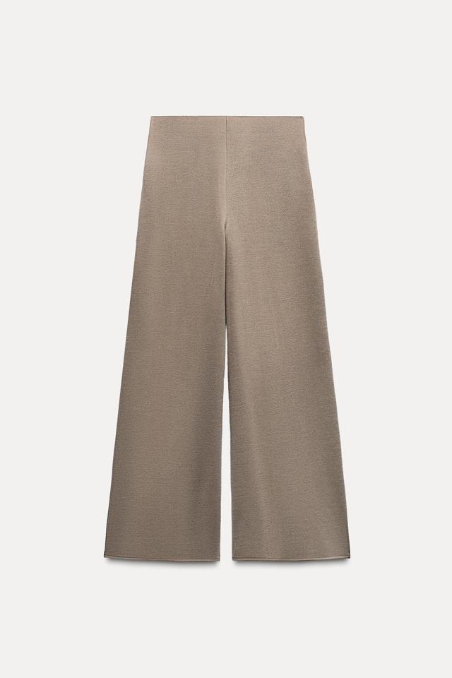 WIDE LEG SOFT PIQUÉ PANTS Product Image