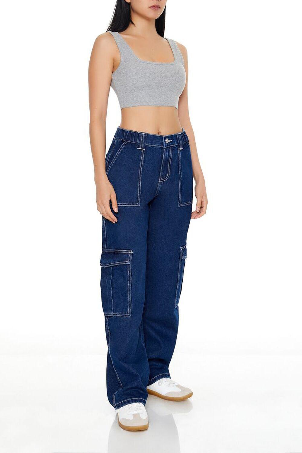 High-Rise Cargo Jeans | Forever 21 Product Image