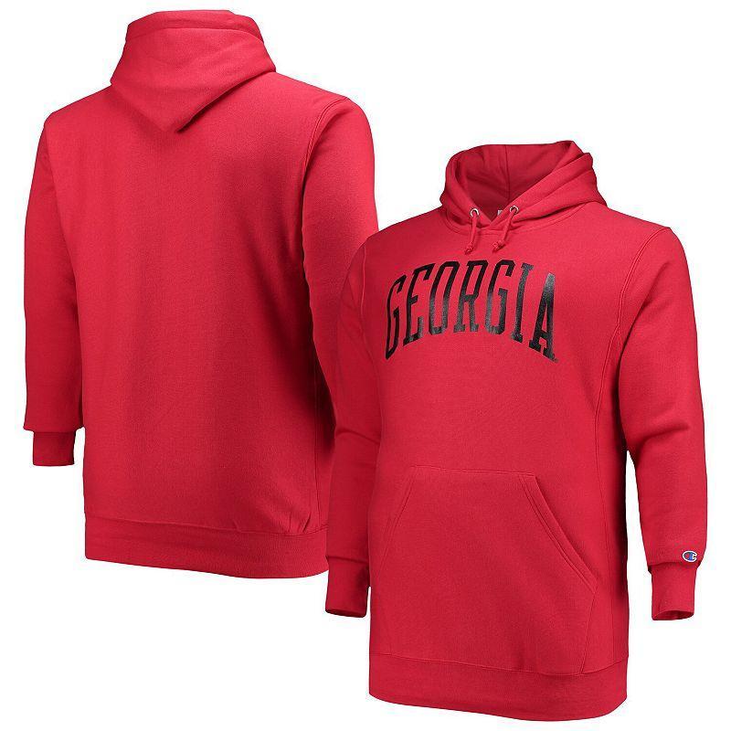 Mens Champion Georgia Bulldogs Big & Tall Reverse Weave Fleece Pullover Hoodie Sweatshirt Product Image