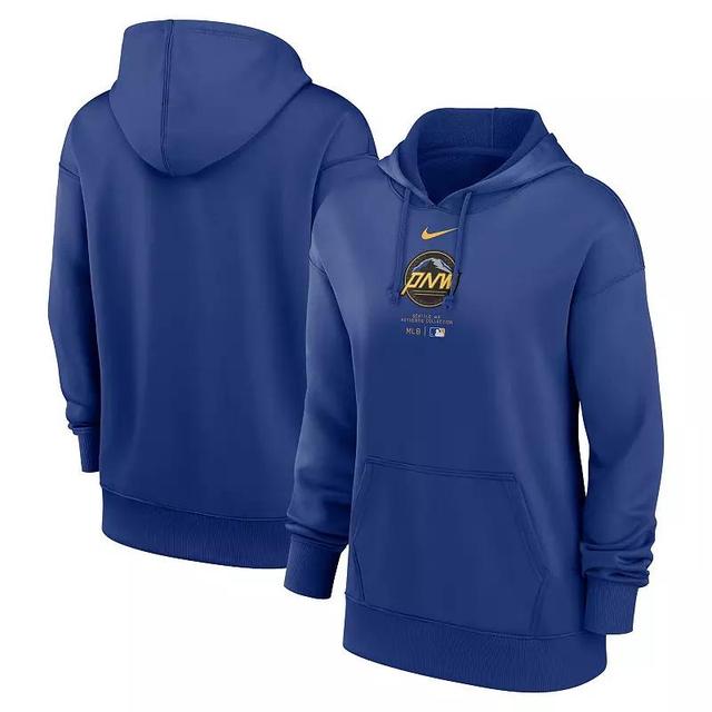 Womens Nike Chicago Cubs City Connect Practice Performance Pullover Hoodie Blue Product Image