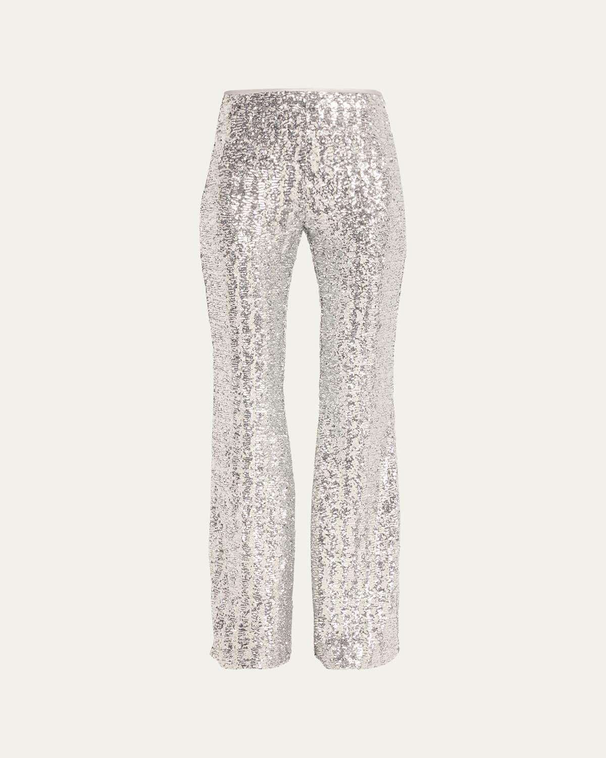 Womens Flared Sequined Pants Product Image