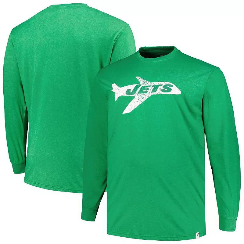 Mens Profile Heather Kelly New York Jets Big & Tall Throwback Long Sleeve T-Shirt Product Image