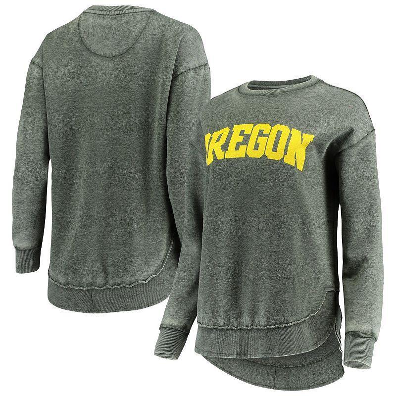 Womens Pressbox Green Oregon Ducks Vintage Wash Pullover Sweatshirt Product Image