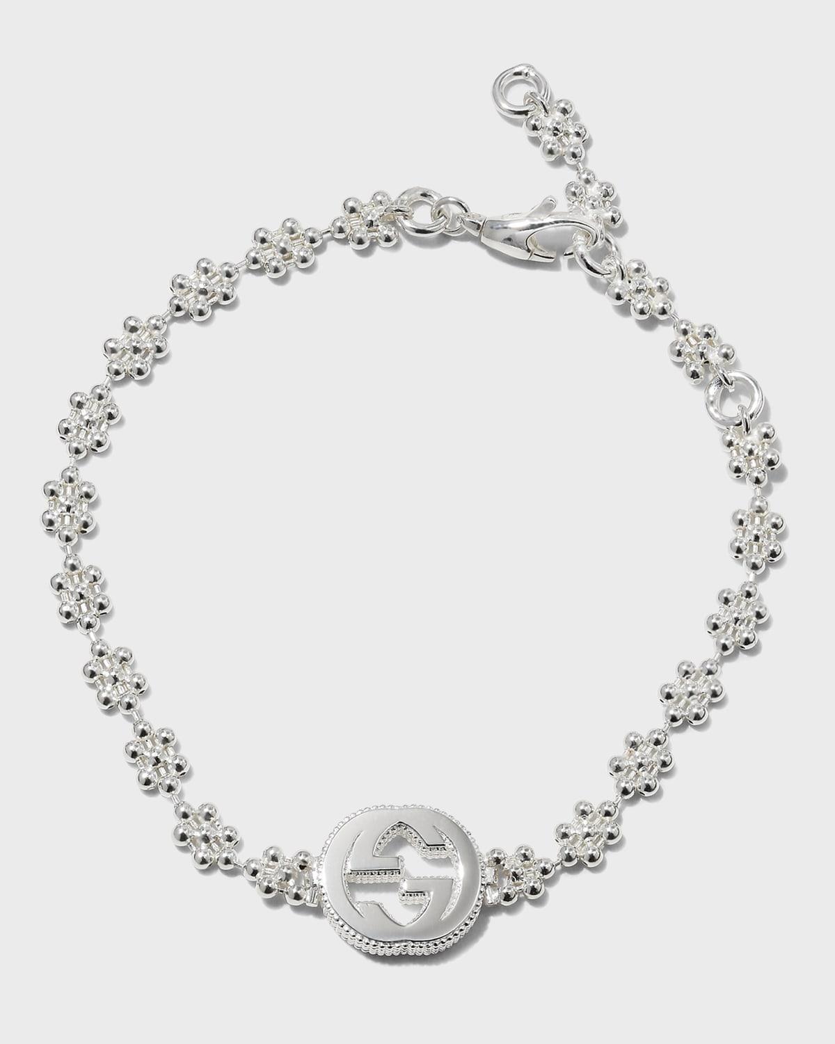 Womens Sterling Silver Interlocking-G Bracelet - Silver Product Image