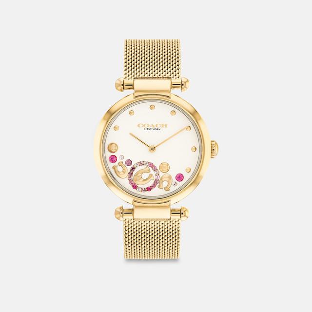 COACH Womens Cary Quartz Analog Gold Mesh Bracelet Watch Product Image