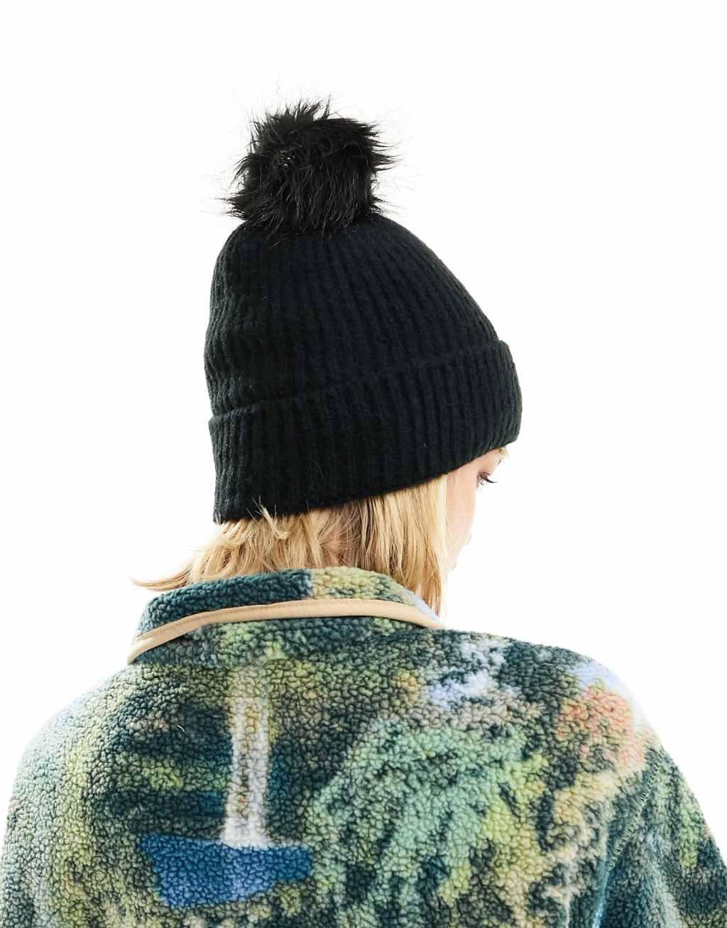 Columbia Winter Blur pom pom beanie in black  Product Image