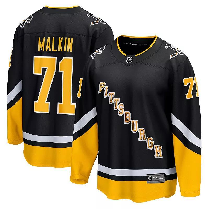 Mens Fanatics Branded Evgeni Malkin Pittsburgh Penguins 2021/22 Alternate Premier Breakaway Player Jersey Product Image