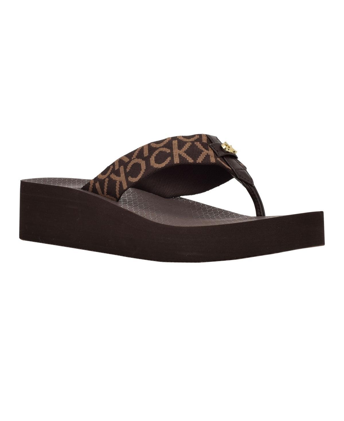 Calvin Klein Womens Meena Beach Slip-On Wedge Flip Flops Product Image