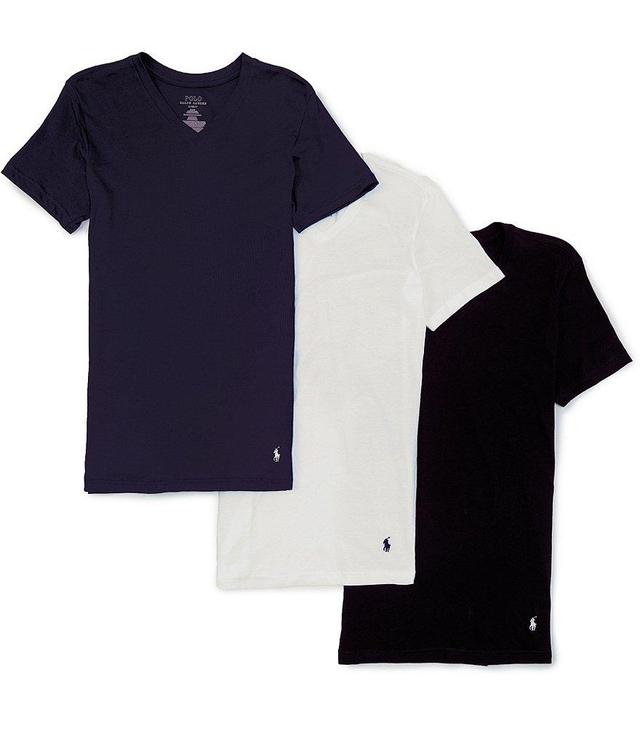 Slim Fit Cotton Wicking V-Neck T-Shirt 3-Pack Product Image