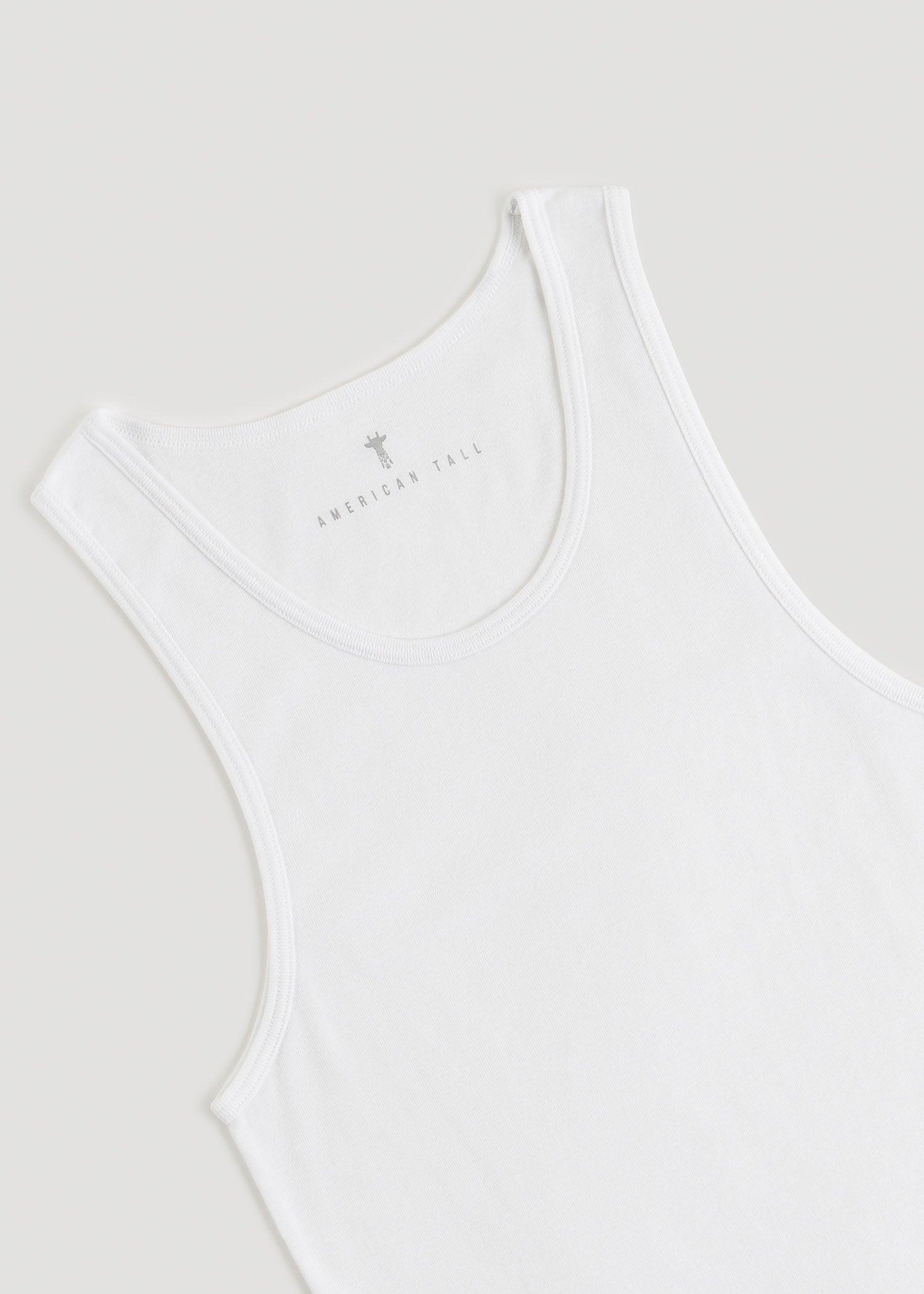 Men's Tall Ribbed Undershirt Tank Top in Bright White (2-Pack) Male Product Image