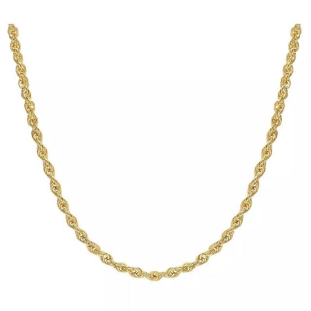 10k Gold Rope Chain Necklace, Womens Product Image