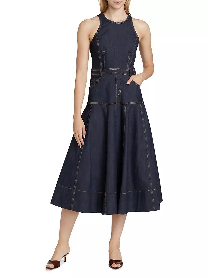 Baran Denim Sleeveless Midi-Dress Product Image