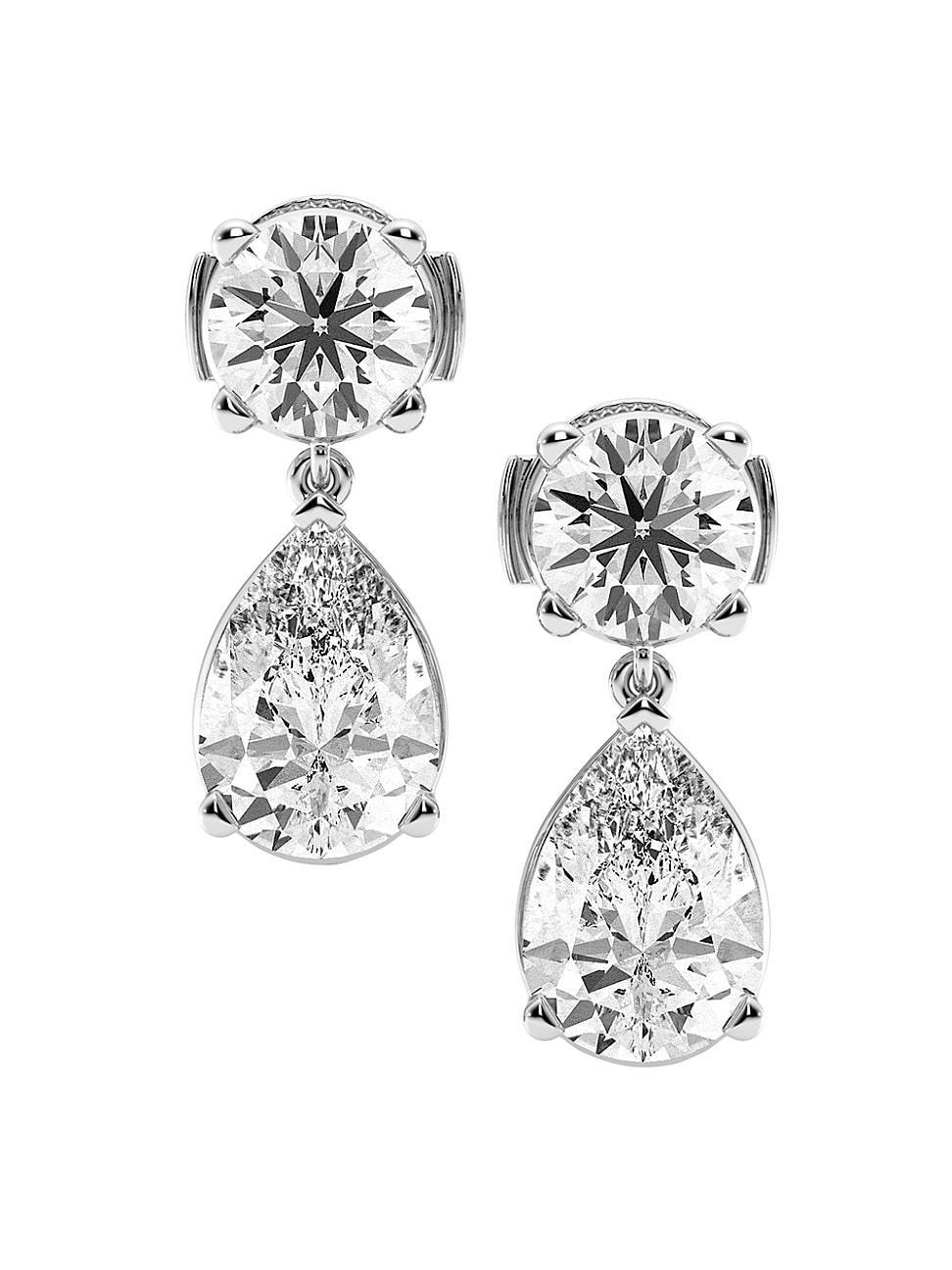 Womens 14K White Gold & 6 TCW Lab-Grown Diamond Drop Earrings - White Gold - White Gold Product Image