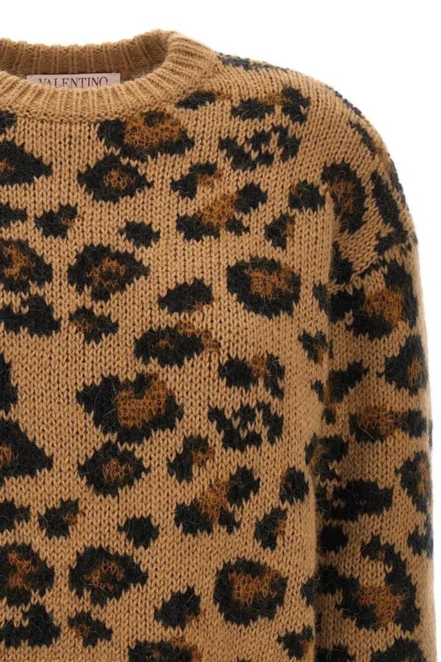 VALENTINO Garavani  Animalier Sweater In Brown Product Image