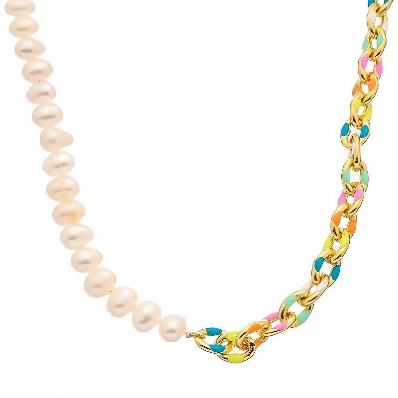 Juvell 18K Gold Plated Multi-Color Accent Simulated Pearl Necklace, Womens, Multicolor Product Image