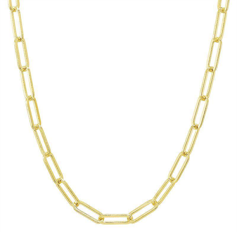 Paige Harper 14k Gold Over Recycled Brass Paperclip Link Chain Necklace, Womens Gold Tone Product Image