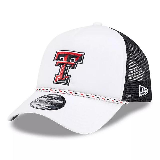 Mens New Era /Black Texas Tech Red Raiders Court Sport Foam A-Frame 9FORTY Adjustable Trucker Hat Product Image