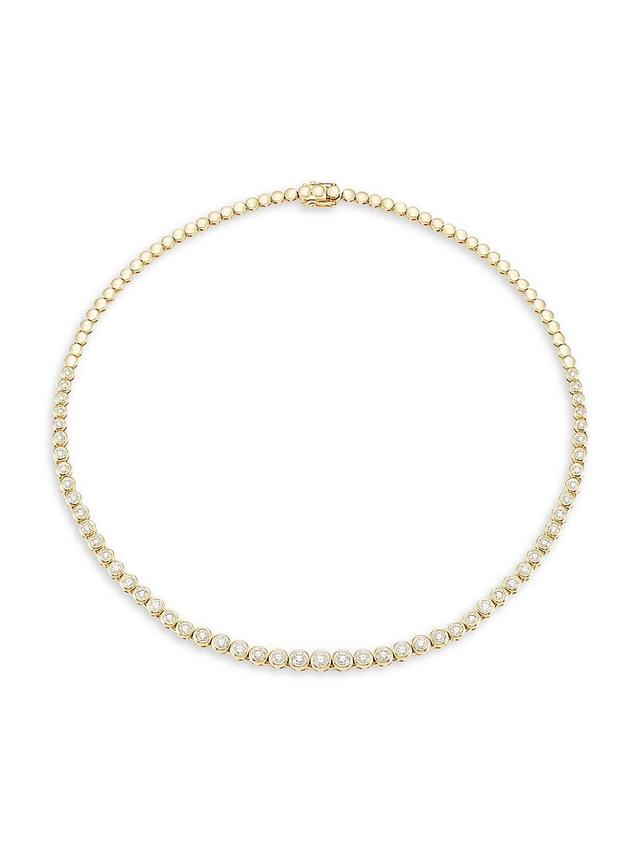 Womens 14K Yellow Gold & 3.53 TCW Diamond Tennis Necklace Product Image