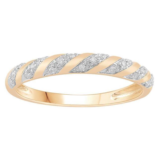 10k Gold 1/10 Carat T.W. Diamond Stackable Band Ring, Womens White Product Image