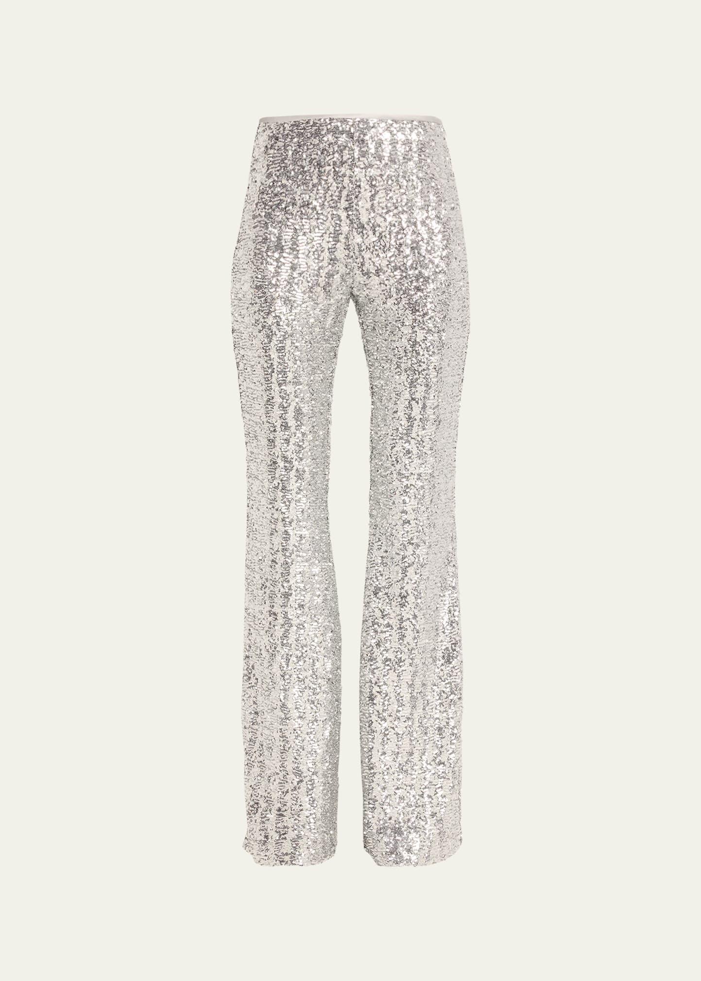 Womens Flared Sequined Pants Product Image