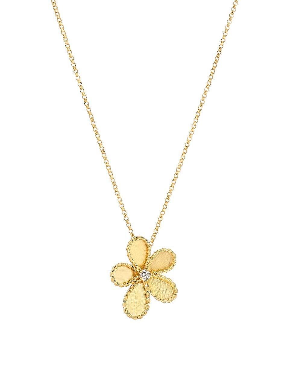 Womens Jasmine 18K Yellow Gold & 0.06 TCW Diamond Flower Necklace Product Image