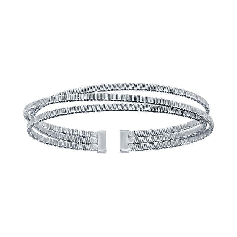 Sterling Silver Wire Cuff Bracelet, Womens Product Image