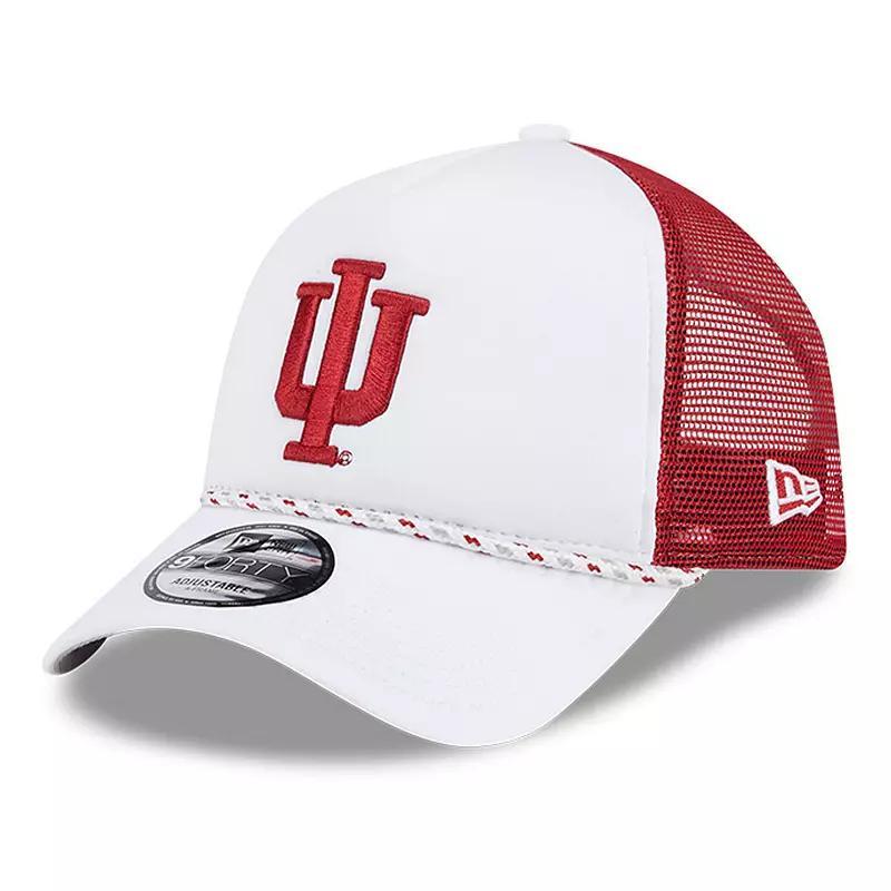 Mens New Era /Crimson Indiana Hoosiers Court Sport Foam A-Frame 9FORTY Adjustable Trucker Hat Product Image