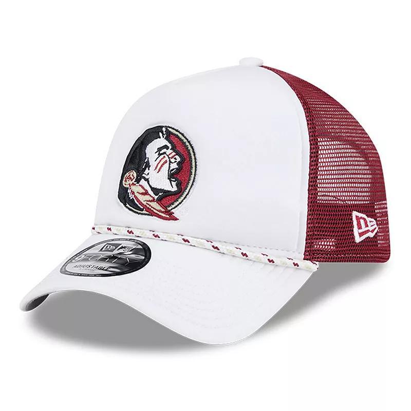 Mens New Era /Garnet Florida State Seminoles Court Sport Foam A-Frame 9FORTY Adjustable Trucker Hat Product Image