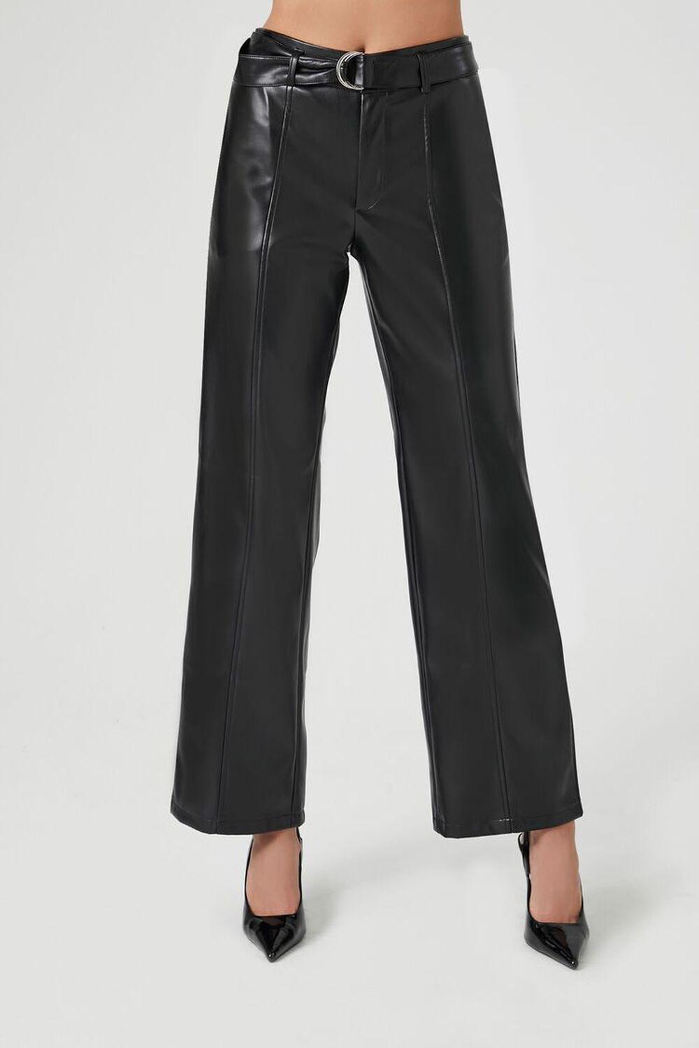 Faux Leather Belted Trouser Pants | Forever 21 Product Image