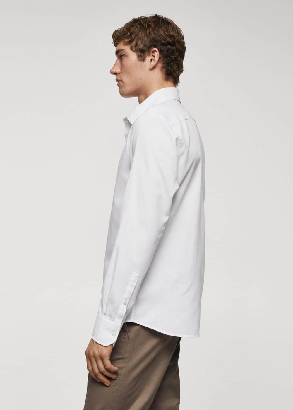 MANGO MAN - Slim-fit cotton structured shirt whiteMen Product Image