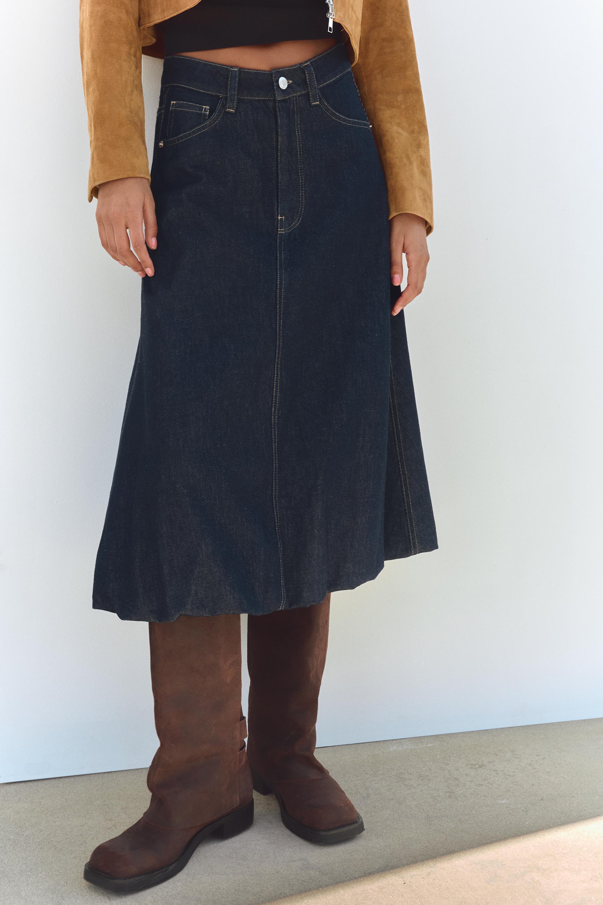 TRF DENIM BALLOON SKIRT Product Image