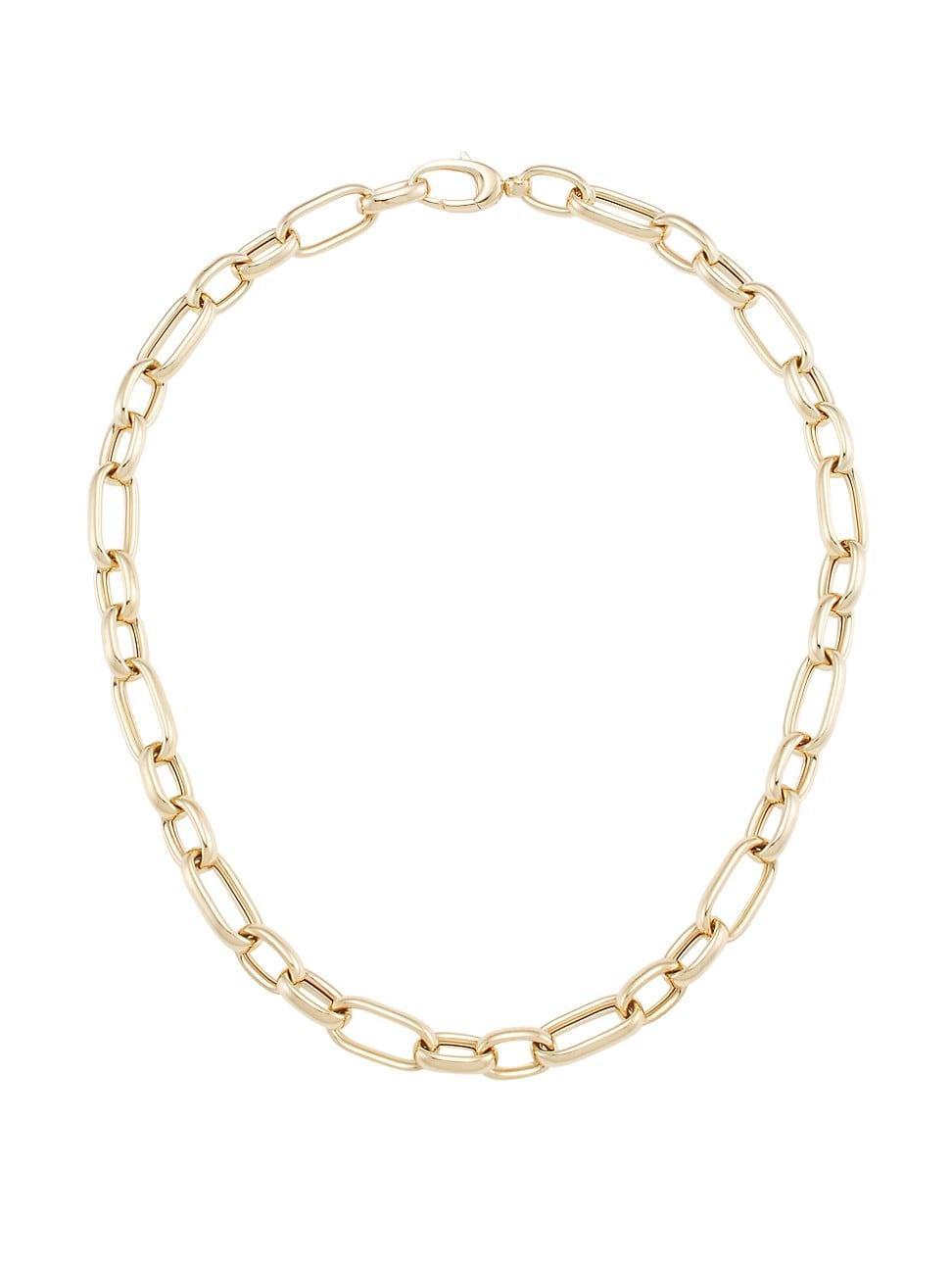 Womens 14K Yellow Gold Oval-Link Chain Necklace Product Image