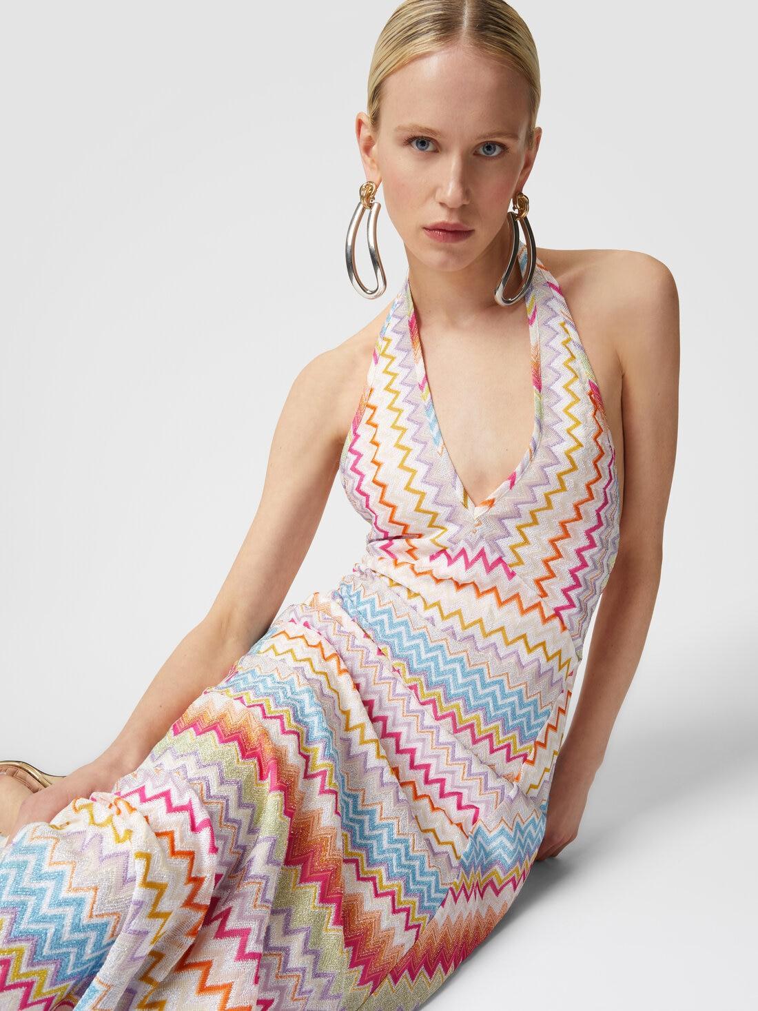 Long dress in viscose with zigzag pattern with lurex Multicoloured | Missoni Product Image