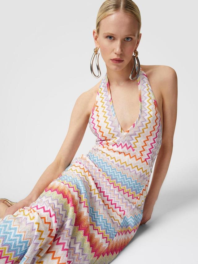 Long dress in viscose with zigzag pattern with lurex Multicoloured | Missoni Product Image