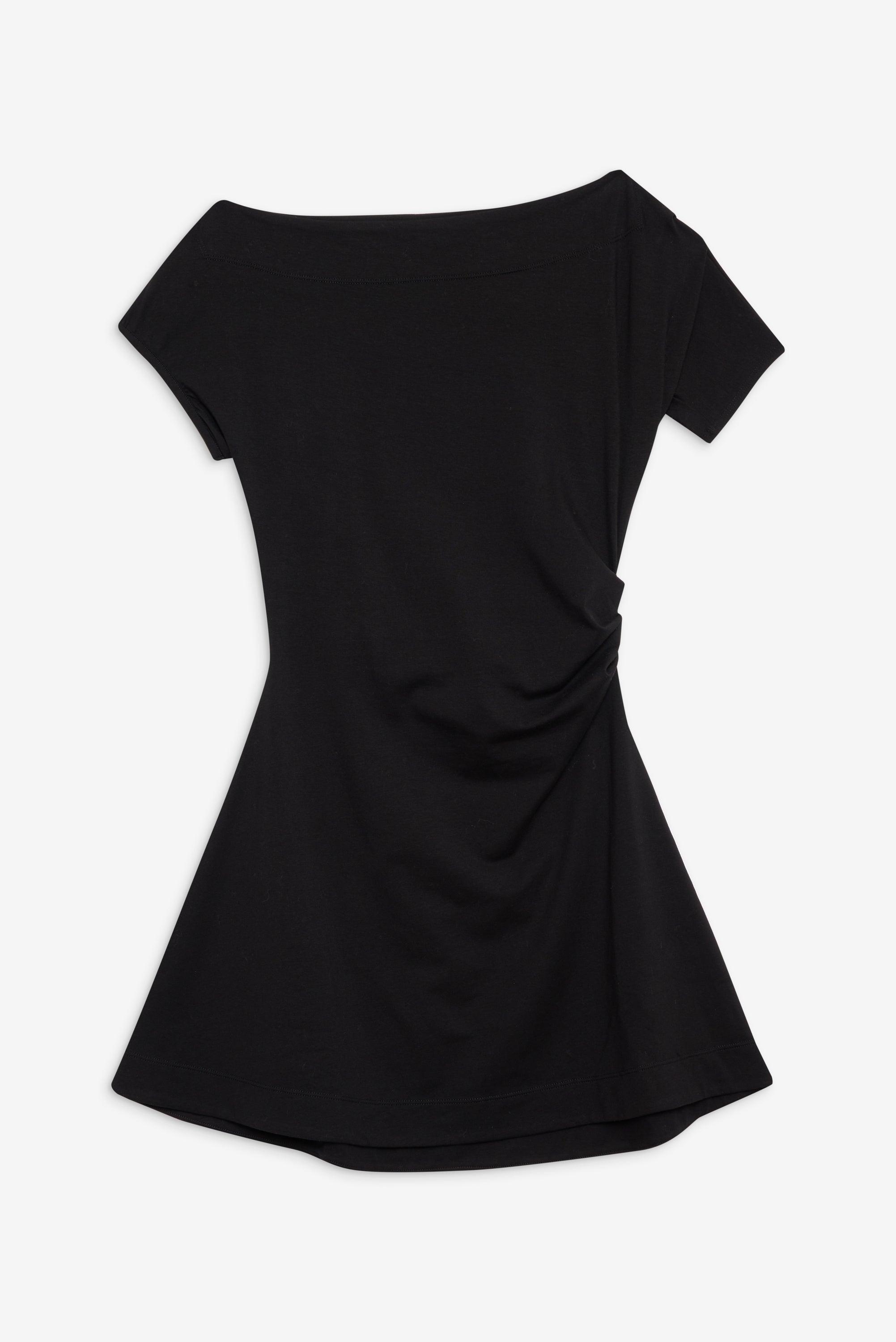 Roslyn Off Shoulder Mini Dress - Black Product Image