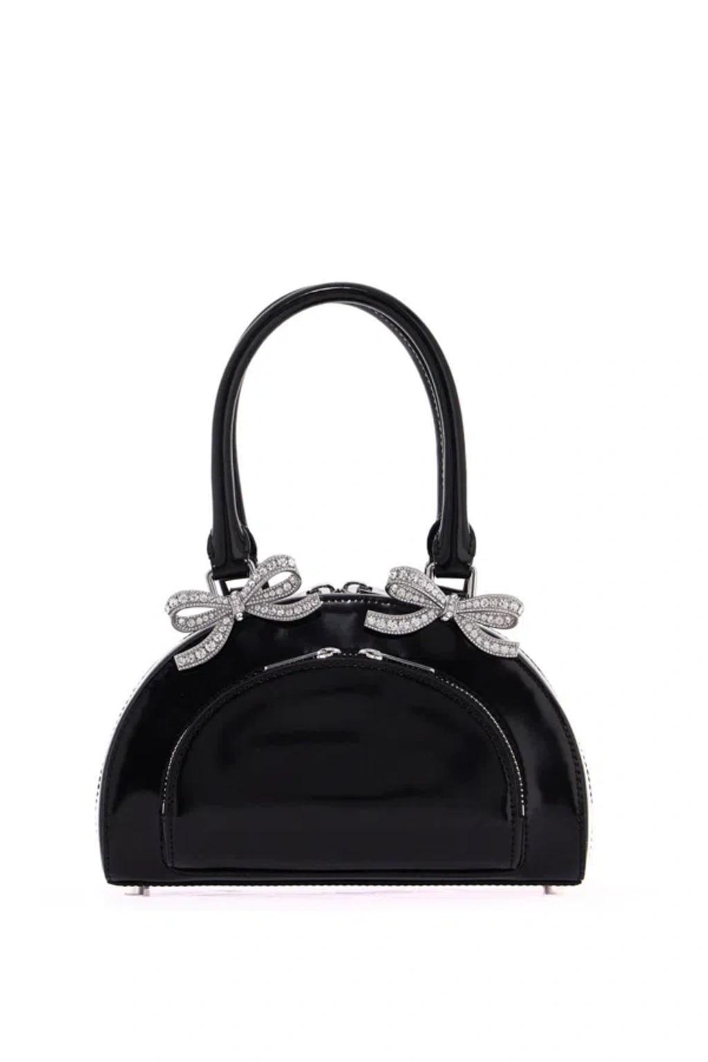 Curved Mini Handbag With Handle In Black (black) Product Image