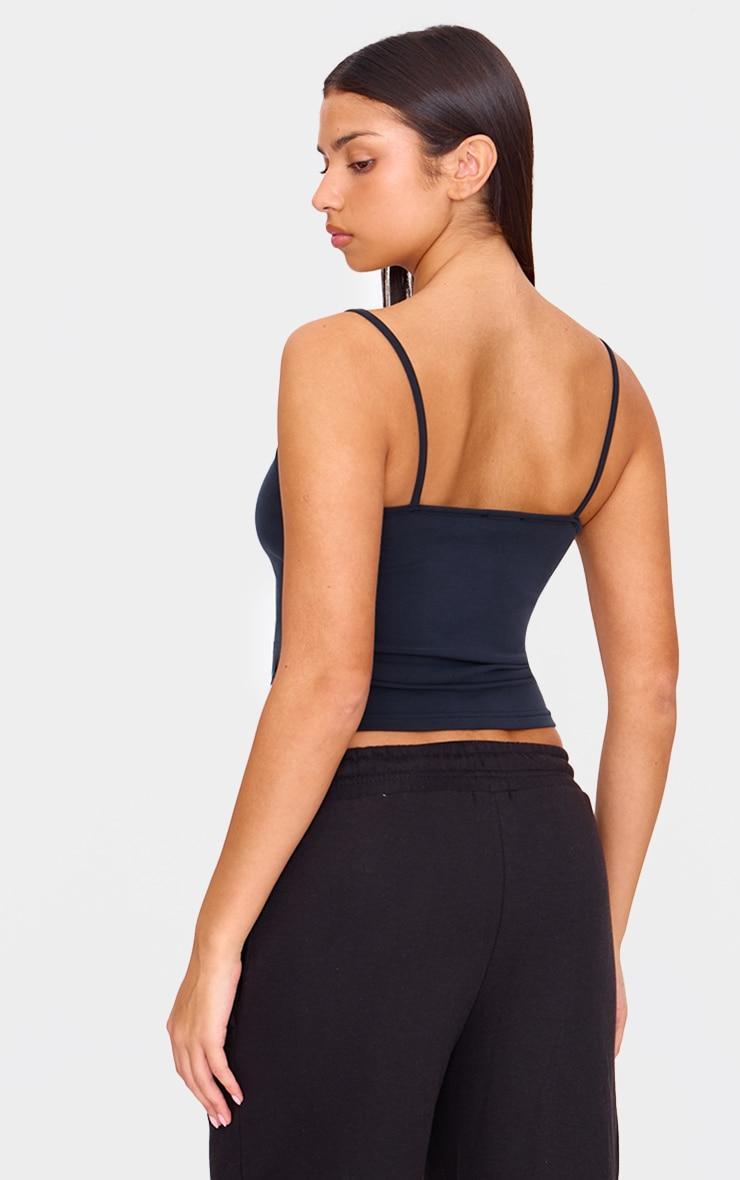 Black Premium Soft Touch Strappy Cami Top Product Image