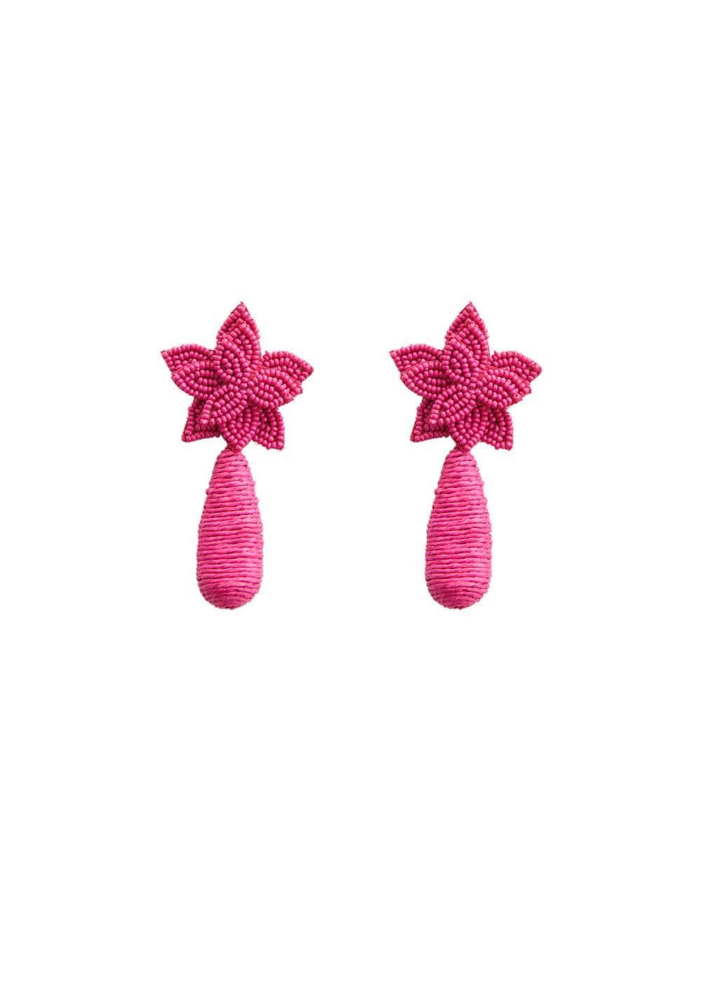 MANGO - Flower pendant earrings - One size - Women Product Image