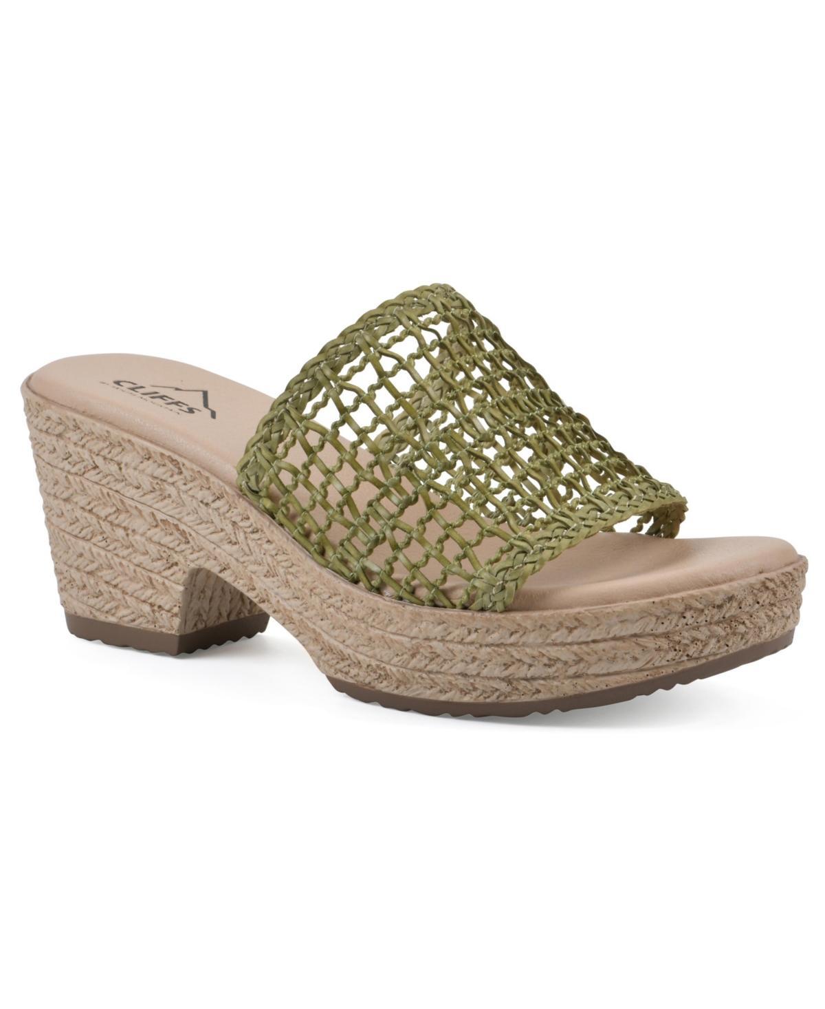 Cliffs by White Mountain Womens Biankka Platform Comfort Sandal - Black, Woven Product Image