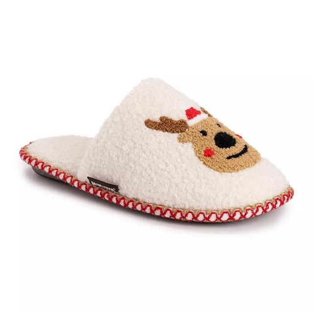 MUK LUK Novelty Womens Scuff Slippers White 2 Product Image