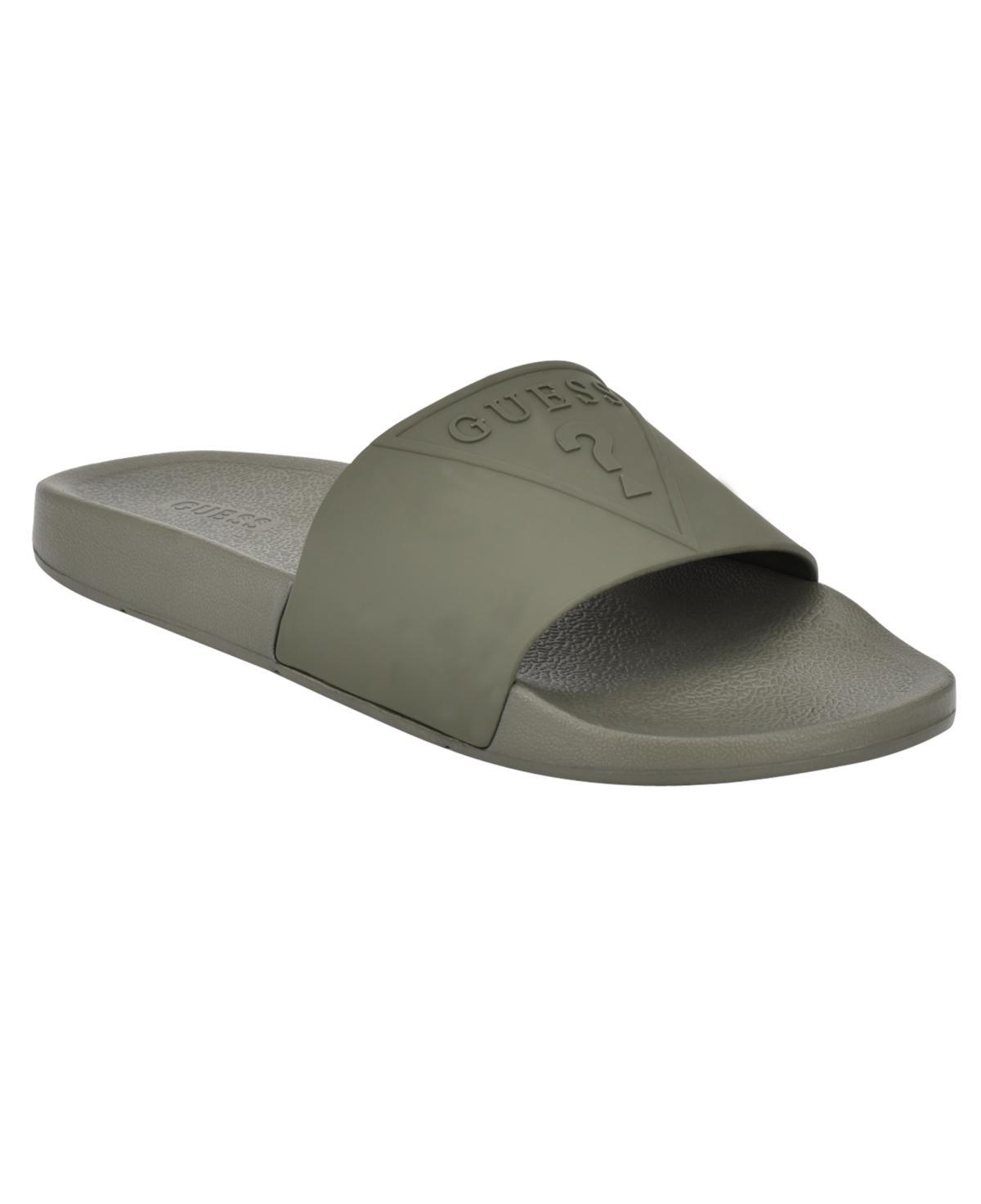 Guess Mens Estol Triangle Logo Branded Pool Slides Product Image